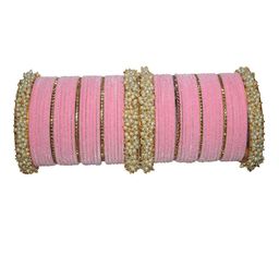 jtraditional Set Of 58 Gold-Plated Pearl-Beaded Bangles-image-99