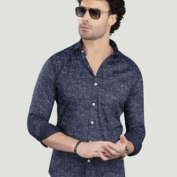 ALMATY Men Comfort Spread Collar Abstract Printed Cotton Slim Fit Casual Shirt-image-28