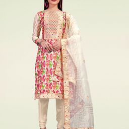 HERE&NOW Embellished Unstitched Dress Material-picture-47