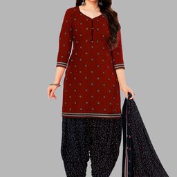 shree jeenmata collection Geometric Printed Pure Cotton Unstitched Dress Material-image-82
