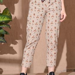 RENZ Women Printed Pure Cotton Mid-Rise Straight-Leg Lounge Pants-image-62