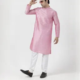 PulseIQ Men Pink Kurtas-image-39