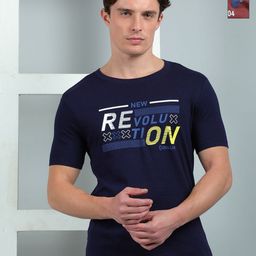 Dollar Men Pack of 2 Typography Printed Round Neck Cotton Slim Fit T-shirts-image-102