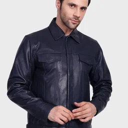 Justanned Men Leather Biker Jacket-47