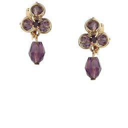 FirstBlush Gold-Plated Cubic Zirconia Studded Contemporary Shaped Drop Earrings-10