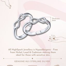HighSpark Set Of 2 92.5 Sterling Silver Adjustable Toe Rings image 2