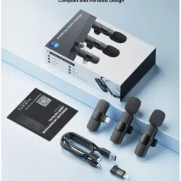 gadgetswear Dual Wireless Mic for Youtuber with Fur,Type-C & iphone Support Microphone image 5
