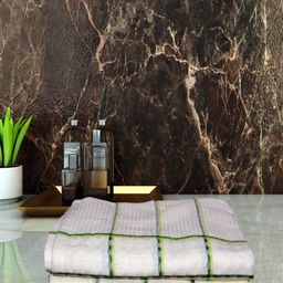 Aura 3Pcs White & Green Checked Hand Towels-picture-23