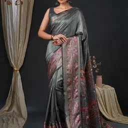Anouk Kalamkari Zari Block Print Saree-9