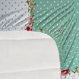 wellnest King Size Double Bed Elastic Fitted Bedsheet with 2 Pillow Cover image 4