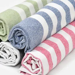 Aura 5-Pcs Pink & Blue Striped 180 GSM Pure CottonHandTowel-image-70