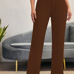 KERI PERRY Women Relaxed Straight Leg High-Rise Trousers-image-79