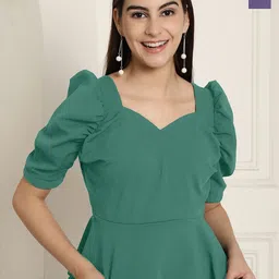 Tromko Women Pack of 2 Sweetheart Neck Puff Sleeve Top-picture-17