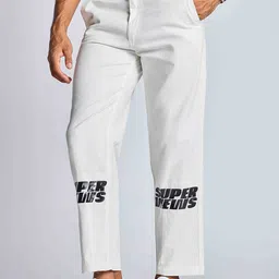 FTX Men Typography Printed Relaxed Loose Fit Mid-Rise Cotton Trousers-picture-23