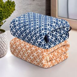 Kuber Industries Blue 2 Pieces Printed Microfiber 280 GSM Ultra Absorbent Face Towels-56