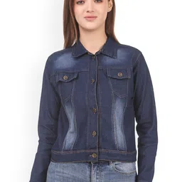 KASHIAN Women Denim Jacket with Patchwork-46