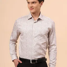 Cantabil Floral Printed Spread Collar Comfort Cotton Formal Shirt-picture-48