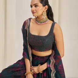 Fusionic Embellished Sequinned Semi-Stitched Lehenga & Unstitched Blouse With Dupatta image 2