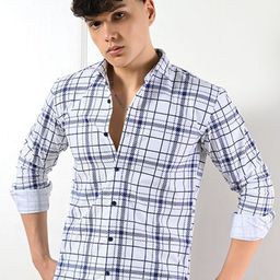 7 GEN Modern Gingham Checked Spread Collar Shirt-image-99
