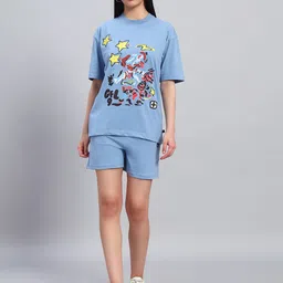 GRIFFEL Printed Oversized Pure Cotton Co-Ords-image-85