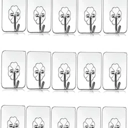 DALUCI 15-Pcs Transparent Self Adhesive Wall Hooks-53