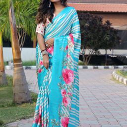 ASISA Floral Printed Satin Saree-picture-51