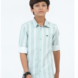 Boy's Cotton Blend Single Pocket Casual Shirt-image-74