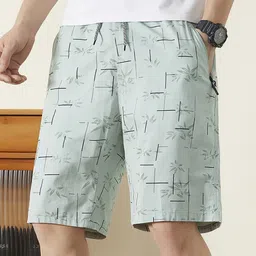 StyleCast x Revolte Men Printed Mid-Rise Regular Fit Cotton Shorts-picture-11