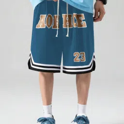 Color Block Men Blue Gym Shorts-20