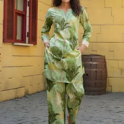 Jade & Julie Printed Pure Cotton Tunic With Trouser Co-Ords-image-26