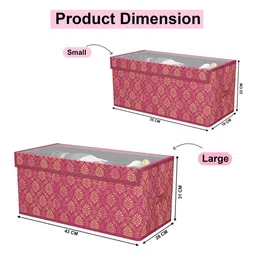 Kuber Industries Maroon 2 Pieces Drawer Organiser With Lid image 5
