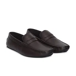 Fresco Italia Men Leather Square Toe Slip-On Shoes-image-38