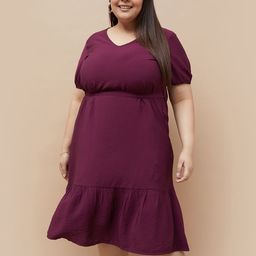 Nexus by Lifestyle Women Plus Size Puff Sleeve A-Line Midi Dress-image-61