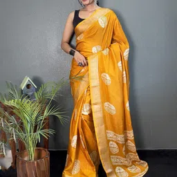 HERE&NOW Ethnic Motifs Zari Pure Silk Ready to Wear Banarasi Saree-30