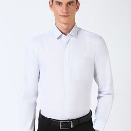 Peter England Men Spread Collar Textured Cotton Slim Fit Casual Shirt-image-67