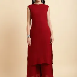 OLECUTE Women Regular Pure Cotton Kurta with Palazzos-54