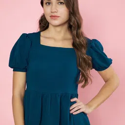 Fbella Puff Sleeve Peplum Top-picture-41
