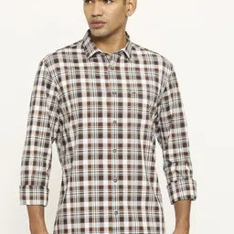 Basics Men Slim Fit Tartan Checks Opaque Checked Casual Shirt-image-75