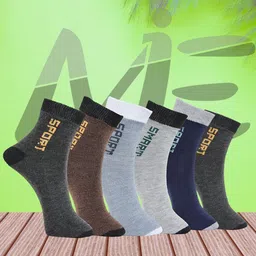 MJE Pack Of 6 Patterned Cotton Ankle Length Socks-picture-13