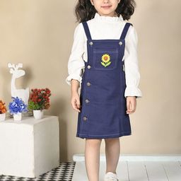 Superminis Girls Embroidered Denim Dungaree-image-48