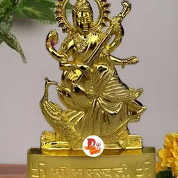 DARIDRA BHANJAN Gold-Toned Maa Saraswati Religious Idol Showpiece-image-26