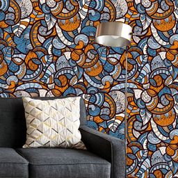ArtzFolio Printed UV-Resistant Anti-Bacterial Ethnic Doodle Peel & Stick Wallpaper-image-61