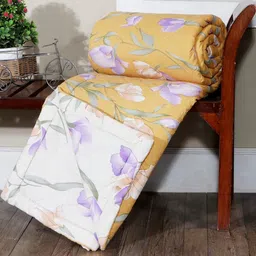REALDREAM Orange & White Floral AC Room Double Bed Comforter-picture-30