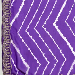KALINI Leheriya Print Sequinned Pure Georgette Leheriya Saree image 5