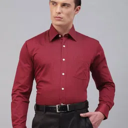 Givo Men Smart Spread Collar Solid Cotton Formal Shirt-image-90