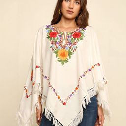 CRAFTBAZAR Women Embroidered Poncho with Embroidered Detail-image-95