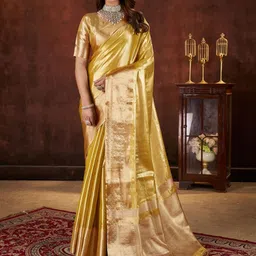100 Dreams Woven Design Zari Organza Banarasi Saree-picture-4