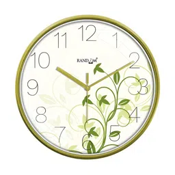 RANDOM White & Green Printed Traditional Round Shaped Wall Clock-11