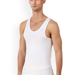 inner element Pack Of 5 Pure Cotton Innerwear Vests MEN_RN_VEST_WHITE_PK5_XS image 2