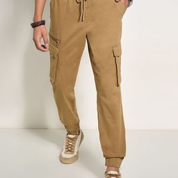 People Men Solid Cargos Trousers-picture-42